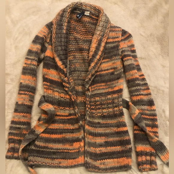 H&M Cardigan Women’s Size S Open Front w/ Waist Tie Belt Multicolored - Picture 2 of 5